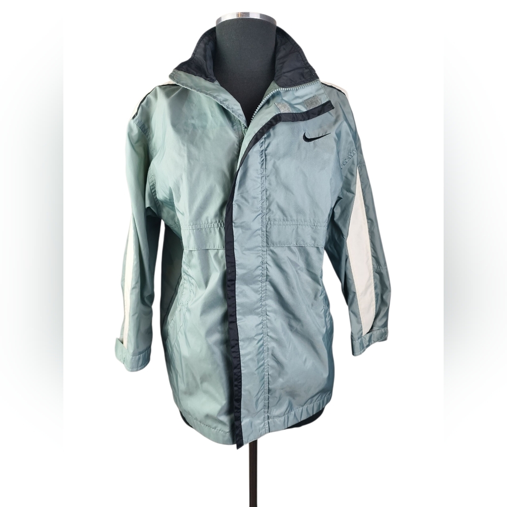 Vintage Nike Sage Green Windbreaker Youth M Fits Women XS/S Retro Streetwear Y2K